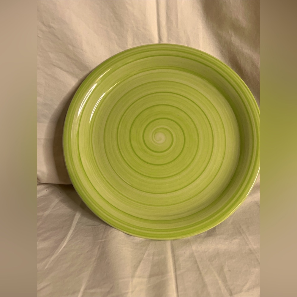 4/$25Citrus Grove Spring Green Swirl Dinner Plate  10 1/2
